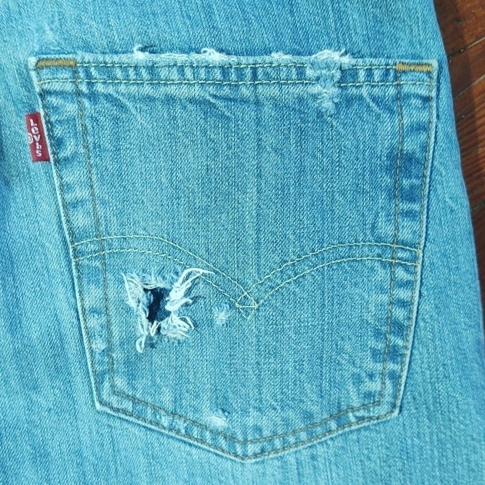 Levi's 514 Distressed Light Wash Mom Jeans W33 L32 - Picture 10 of 15
